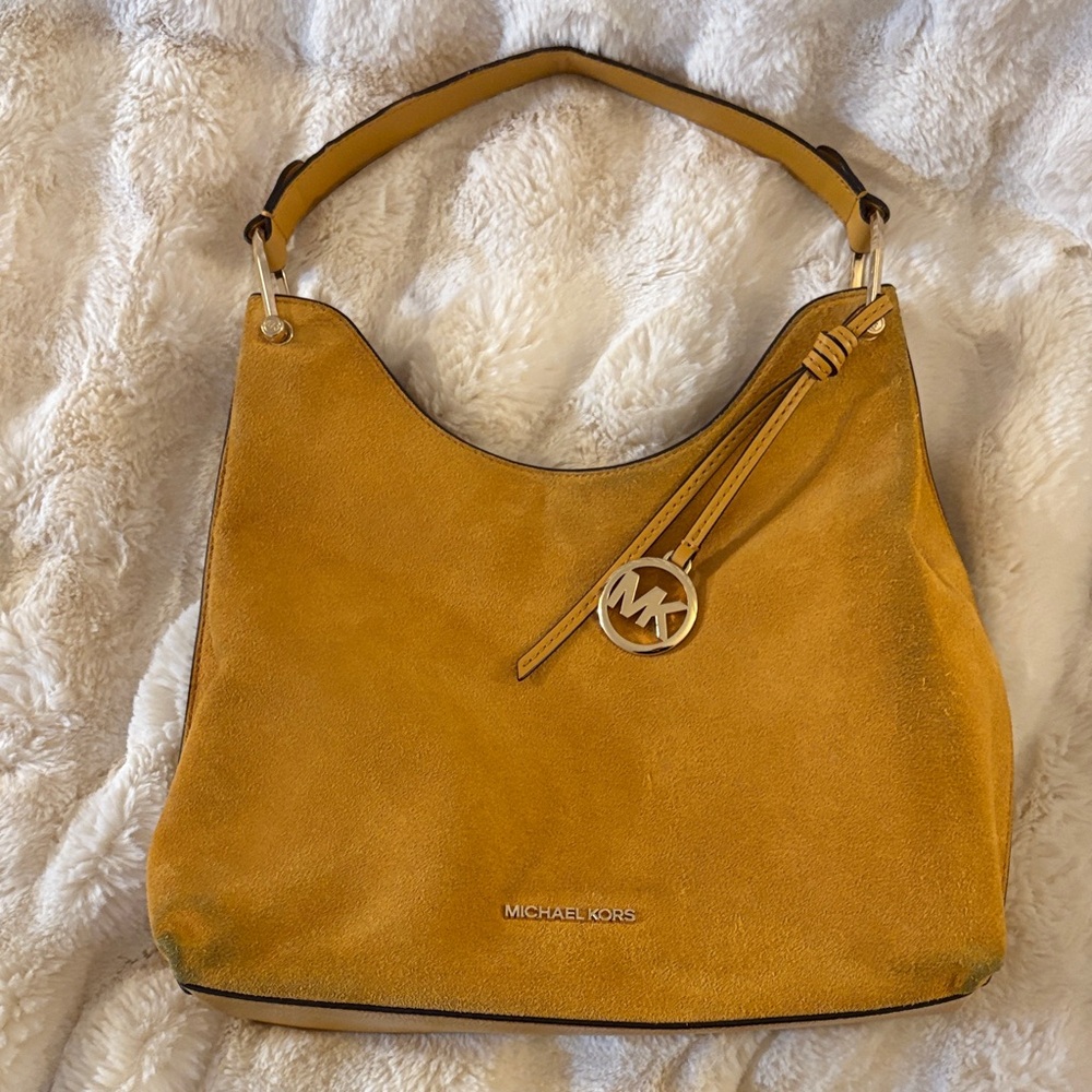 Michael Kors Mustard Suede Hobo Bag